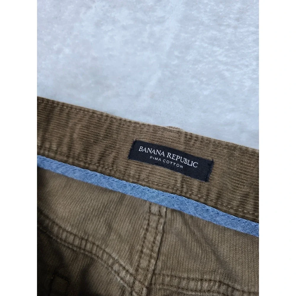 Banana‎ Republic Corduroy Pants Mens 30x32 Brown Pima Cotton 5-Pocket Casual